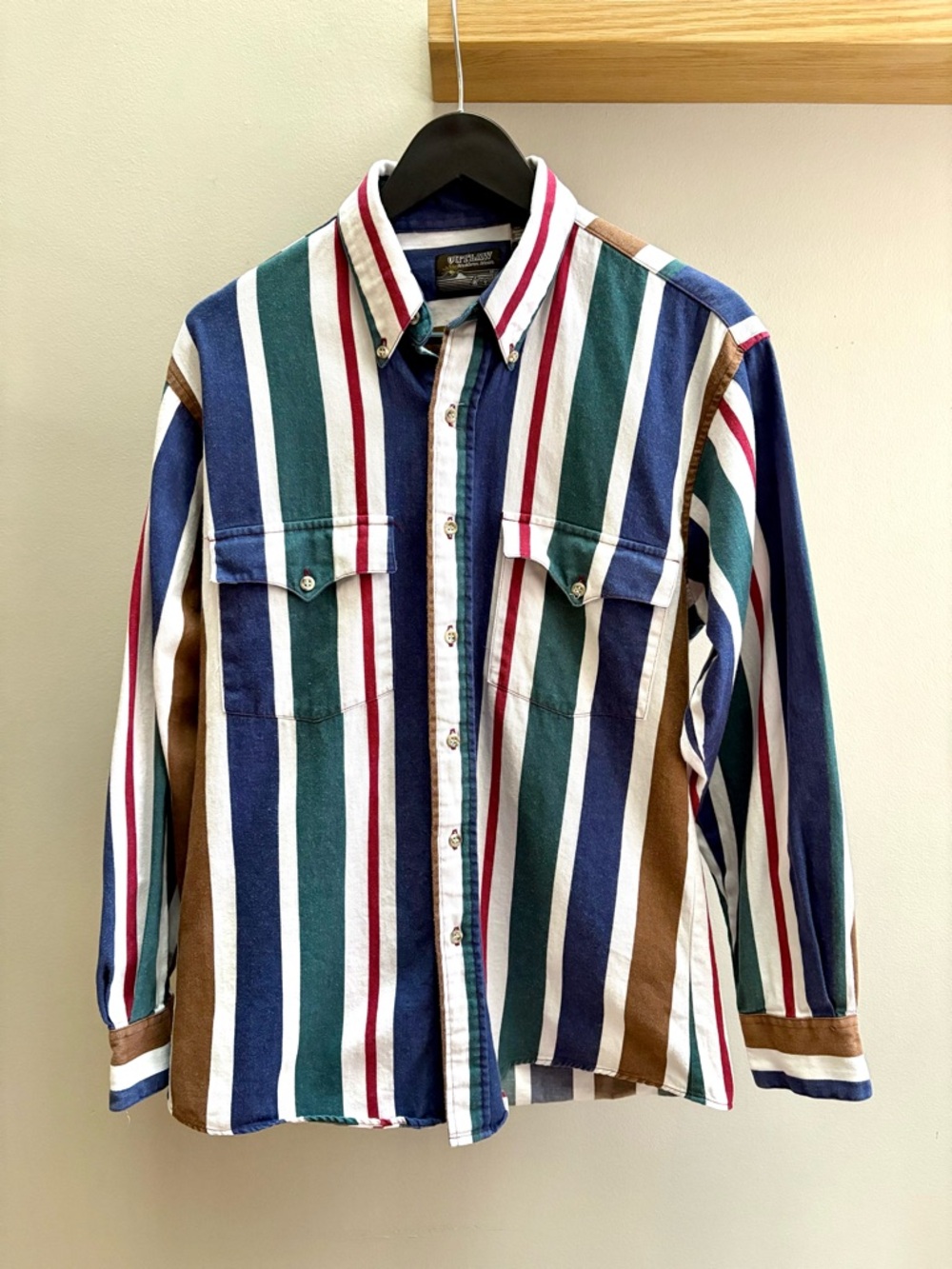 Outlaw Western Wear VTG 80/90s colorblock button-down shirt M